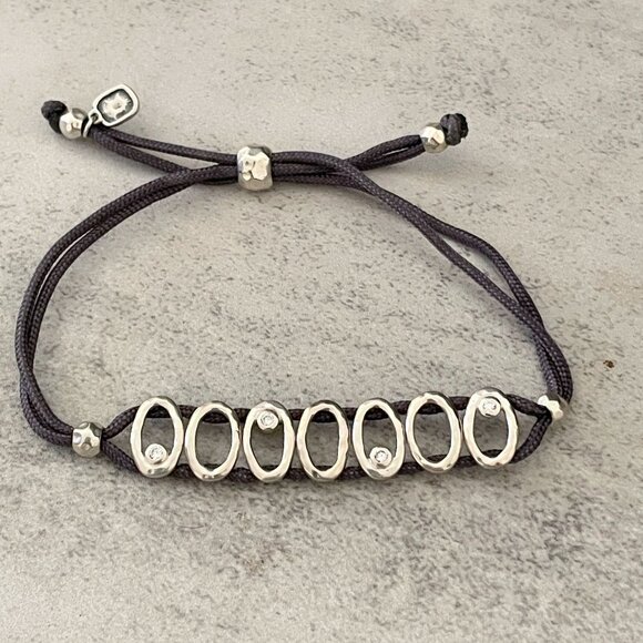 Silpada Sweet Deal Sterling Silver CZ Sliding Cord Bracelet B2418 Adjustable - Picture 3 of 7